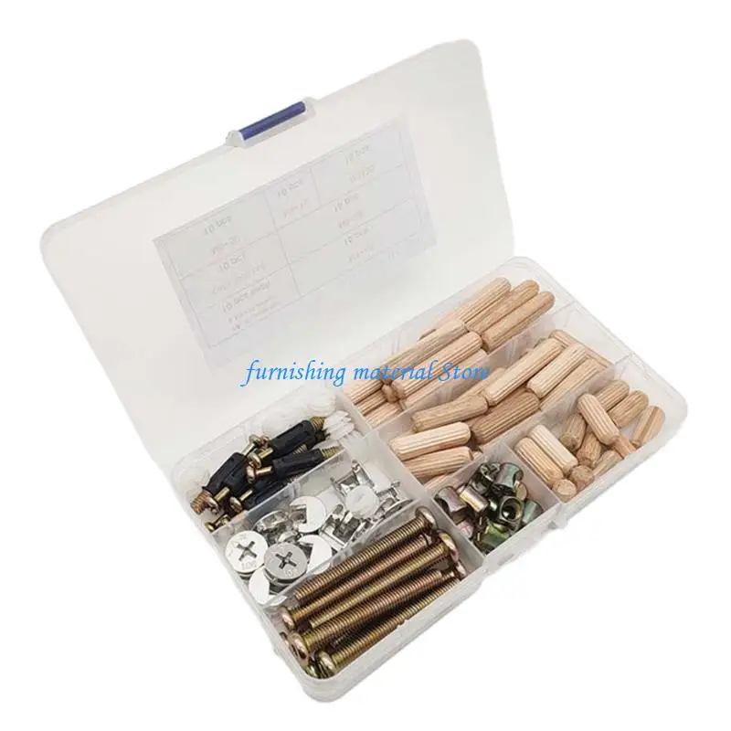 

Y5GD 95pcs Versatile Furniture Fastener Set Reliable Woodworking Connection Assortment 3 in 1 Furniture Hardware Durable