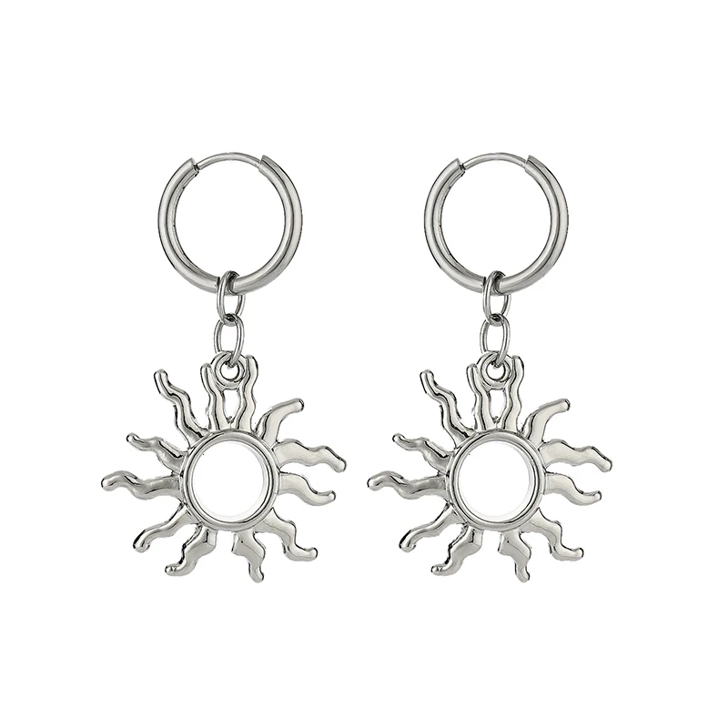 Hip Hop Burning Sun Anhänger Kleine Creolen Mode Whirlpool Baumeln Ohrringe Für Frauen Schmuck