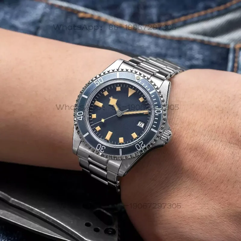 Classic retro fashion casual men's automatic movement diving steel belt waterproof watch T023