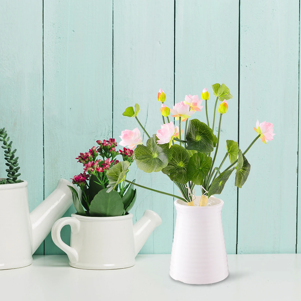 

2 pcs Artificial Lotus Flower Light Pink Mini Silk Flowers For Home Decor Room Arrangement Bonsai Office Table Gift Idea