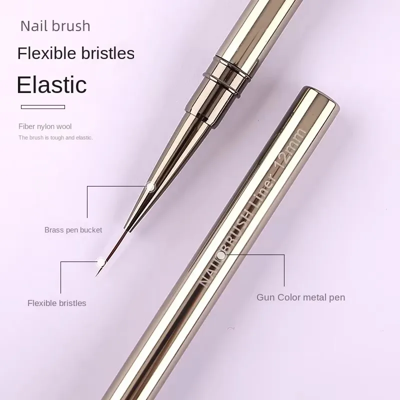 5 ชิ้น/เซ็ต 6/9/12/15/18 มม.เล็บชุดแปรงวาดเส้นลายภาพวาดดอกไม้ปากกาเล็บเล็บโลหะชุดแปรง