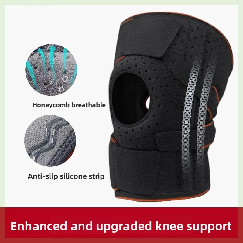 

Knee Support Sleeve for Hiking with Compression Strap, Sports Knee Brace for Meniscus Protection, Breathable Running Knee Sleeve
