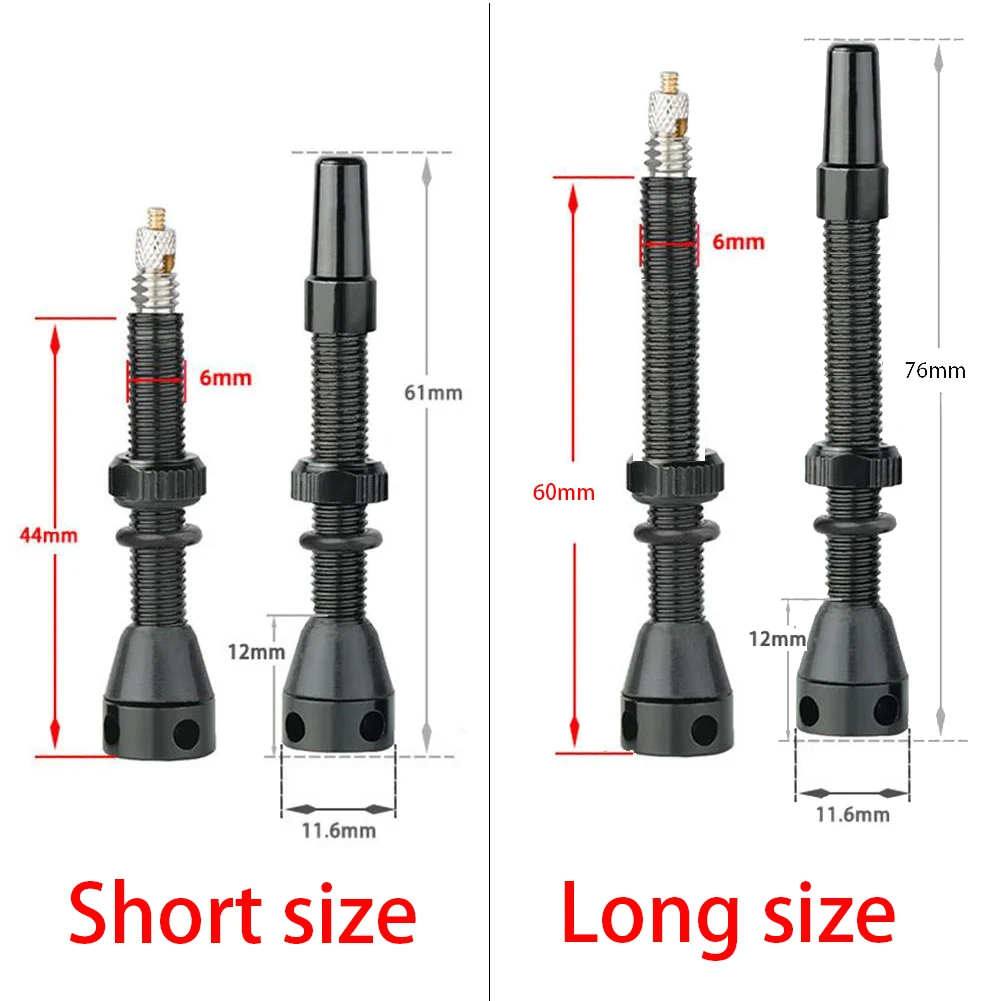 Bicycle Tubeless Tire Presta Valve Alloy Stem 44/60 F/V Presta Valve Removable Tire Tool Cycling Part