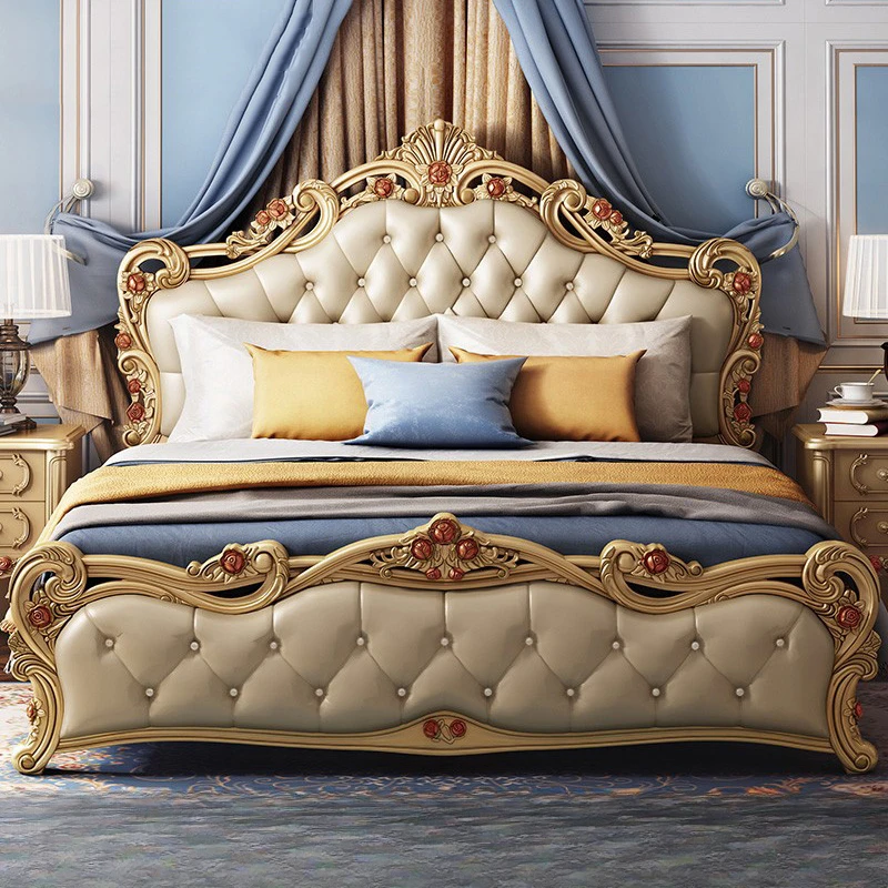 Italian Platform Adult Bed Frames Comforter Luxury Full Size Bedroom Double Bed Headboards Bedframe Letto Matrimoniale Furniture
