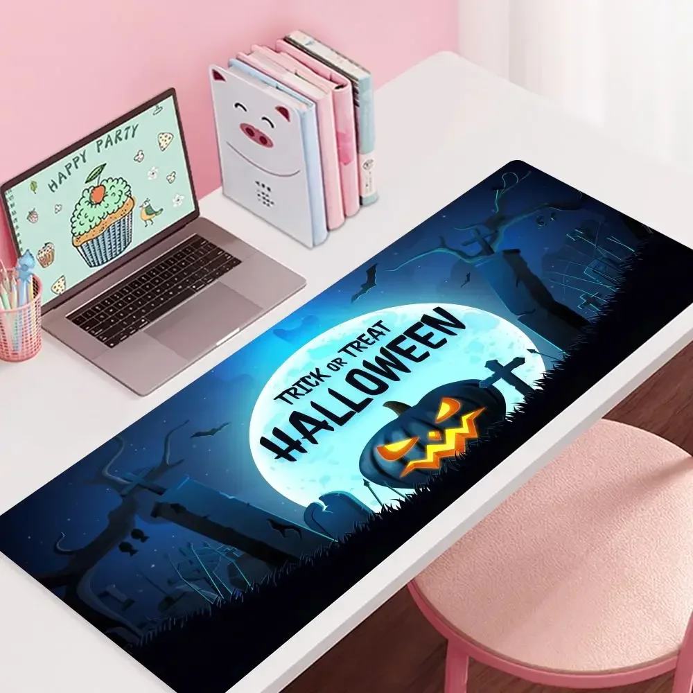 Happy Halloween Gift Mousepad Large Gaming Mouse Pad LockEdge Thickened Computer Keyboard Table Desk Mat