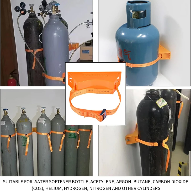 Wall-Mounted Propane Cylinder Bracket Quick-Release Design, Wear-Resistant ABS Material, Nylon Straps, For Campervan Conversions