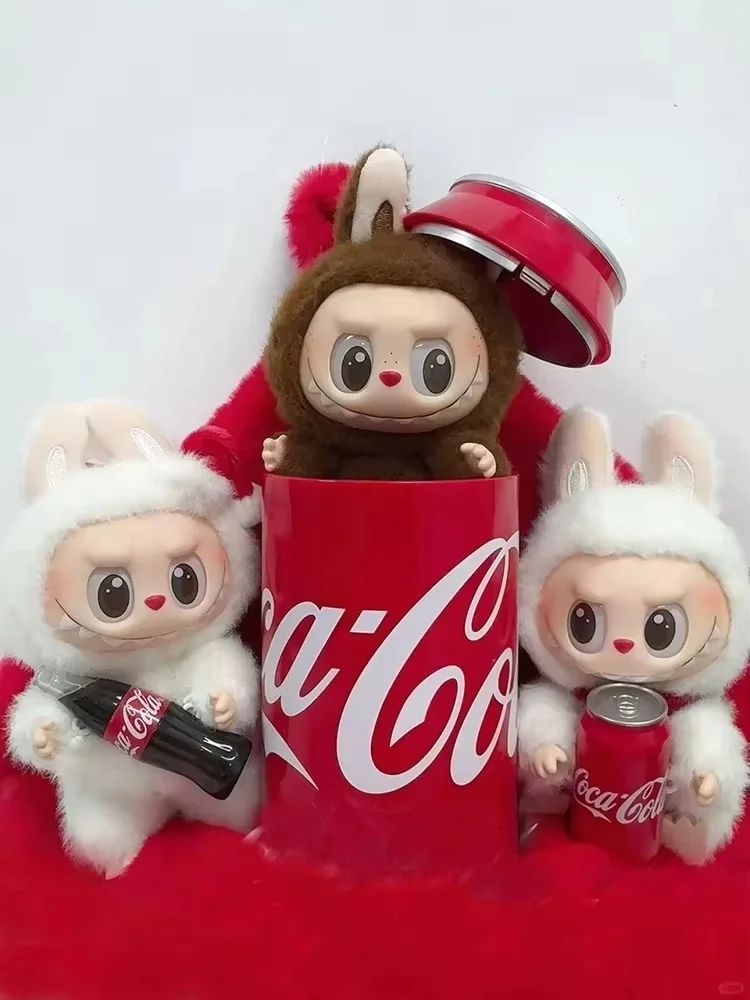 100% authentic The Monsters Coca Cola Series Vinyl Face Doll Labubu  Figure Keychain Pendant Table Decoration Christmas Gift