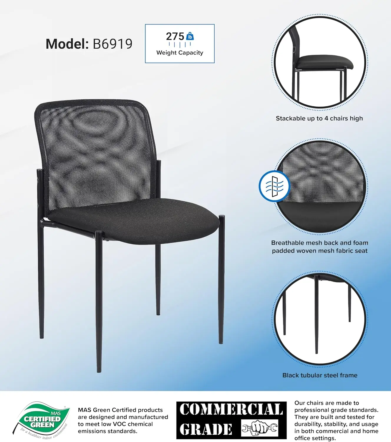 

Mesh Guest Chair In Black