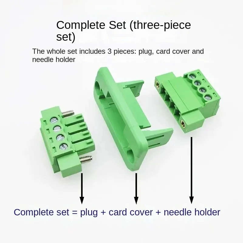 2sets 15EDGWC 3.81mm 5.08mm Terminal Block Through-wall Welding-free Plug-in Type 2P/3P-16P 15EDG 3.81mm with Flange Fixed Panel