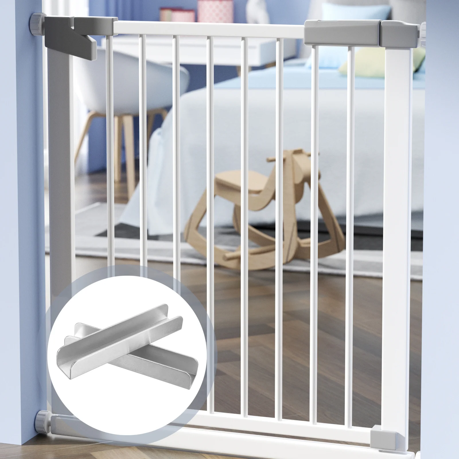 

2Pcs Pet Gate Groove Sturdy Steel Reinforcement Groove for Baby Gates Door Reinforcement Tools Multi-Use Child Gate