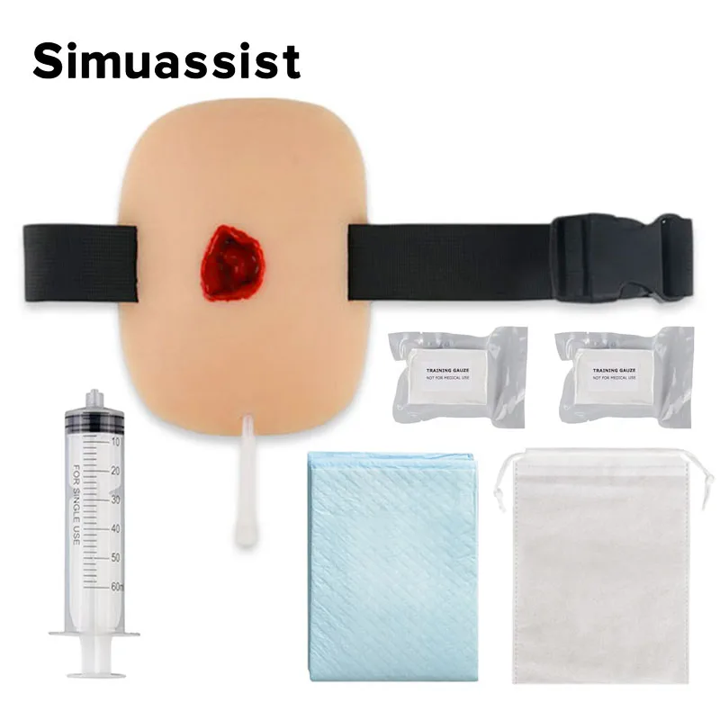 

Wearable Gunshot Haemostatic Wound Packing Trainer Kit Wound Moulage Training Kit