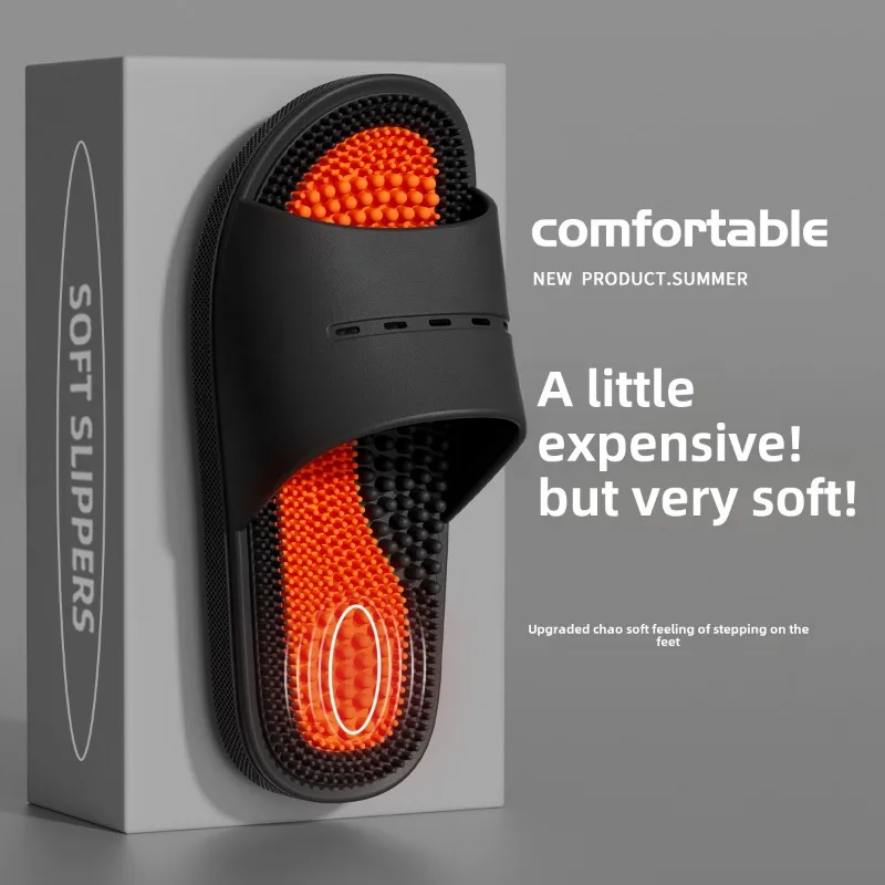Massage Slippers Men's Summer Indoor Home Bathroom Bath Sole Acupoints Foot Therapy Non-slip Sandals Men's Men Slippers  Shoes image 4
