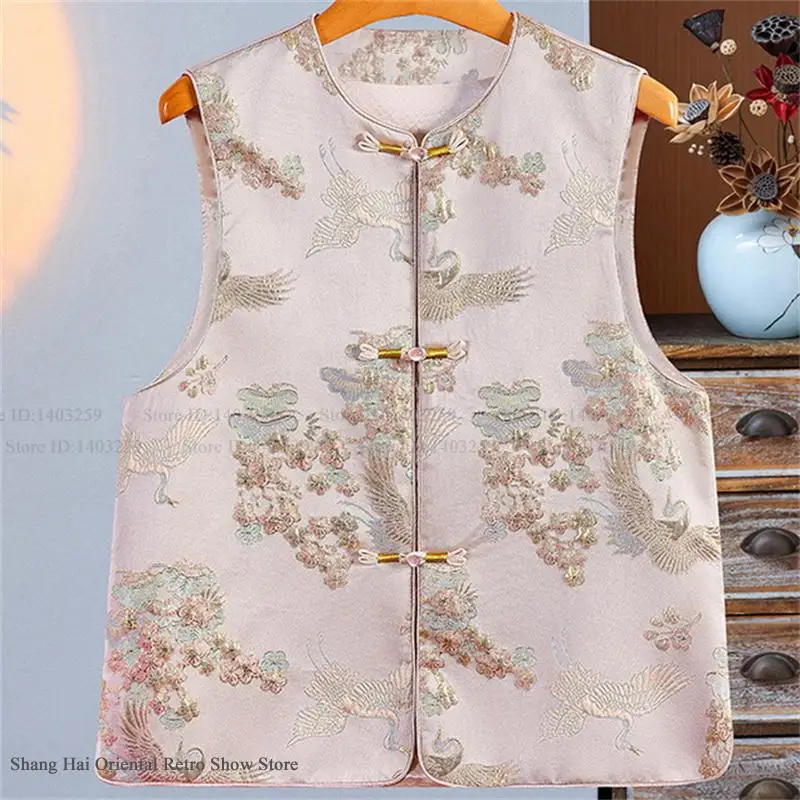 

Женский костюм в китайском стиле: жилет-ципао большого размера, ретро-жаккардовый жилет-ханьфу, куртка-жакет, весна-лето, новинка