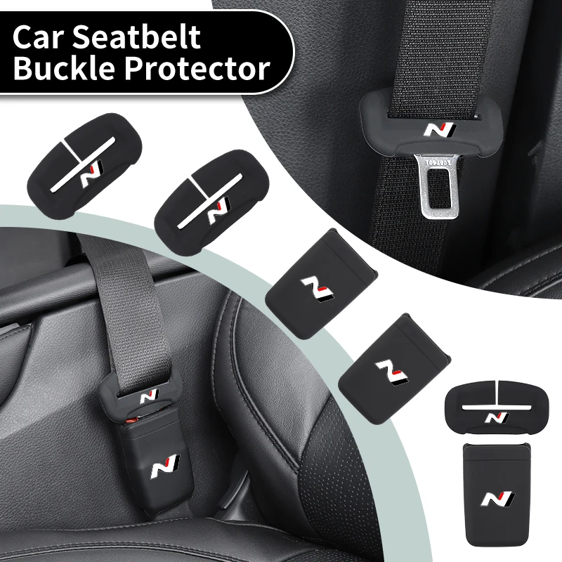 

Car Seat Belt Buckle Cover Silicone Belt Protector Case Clip Accessories For Hyundai N Line Performance I30 I40 Sonata Elantra