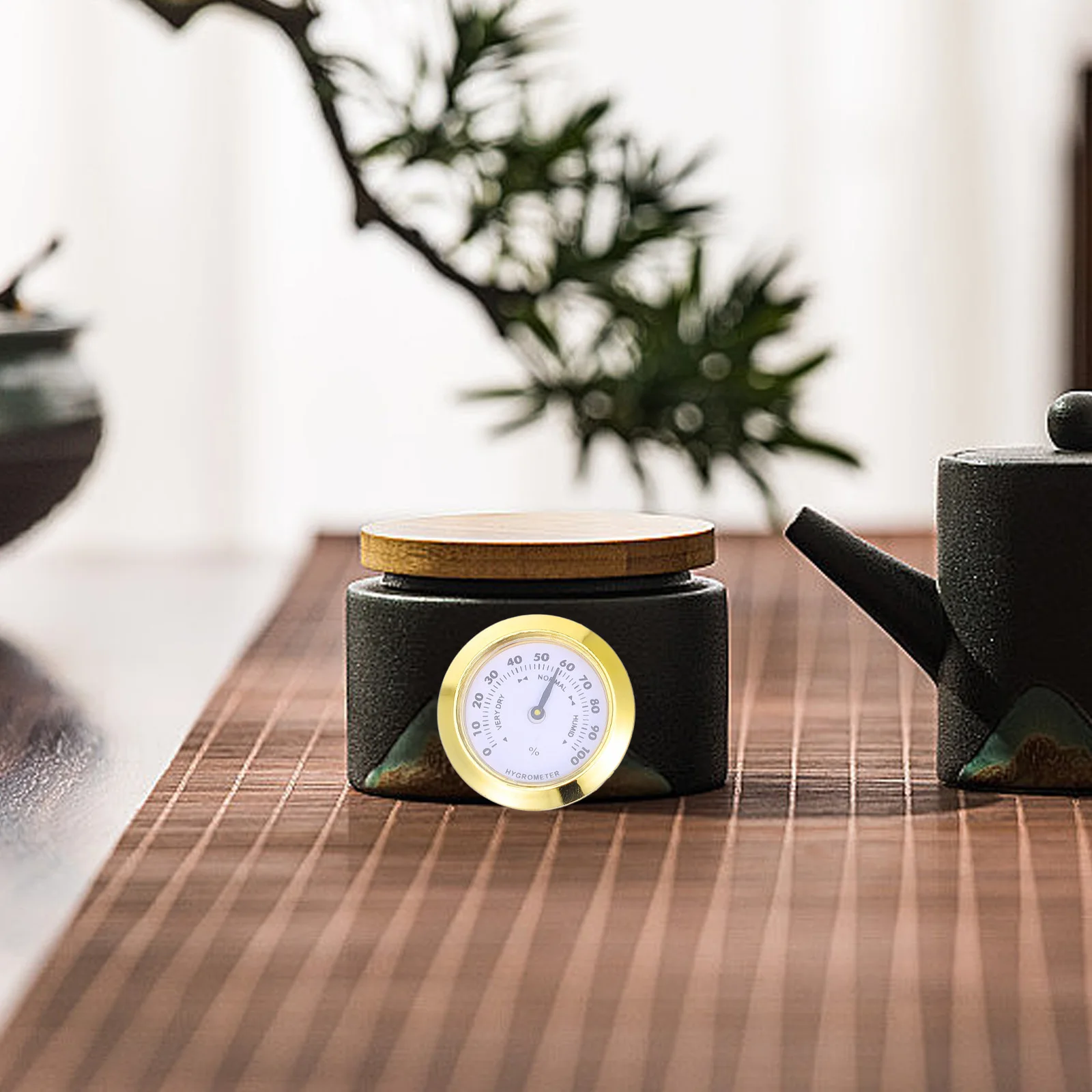 Kleine hygrometer digitale vochtigheidsmeter rond draagbaar vochtigheidsmeetapparaat voor binnen voor thuis slaapkamer badkamer tuin