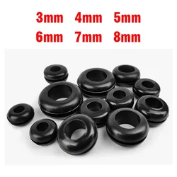 10-100pcs 3/4/5/6/7/8/10/12/14/16/18/20/25mm Inner Diameter Cable Wiring Rubber Grommets Gasket Ring Wire Protective Loop