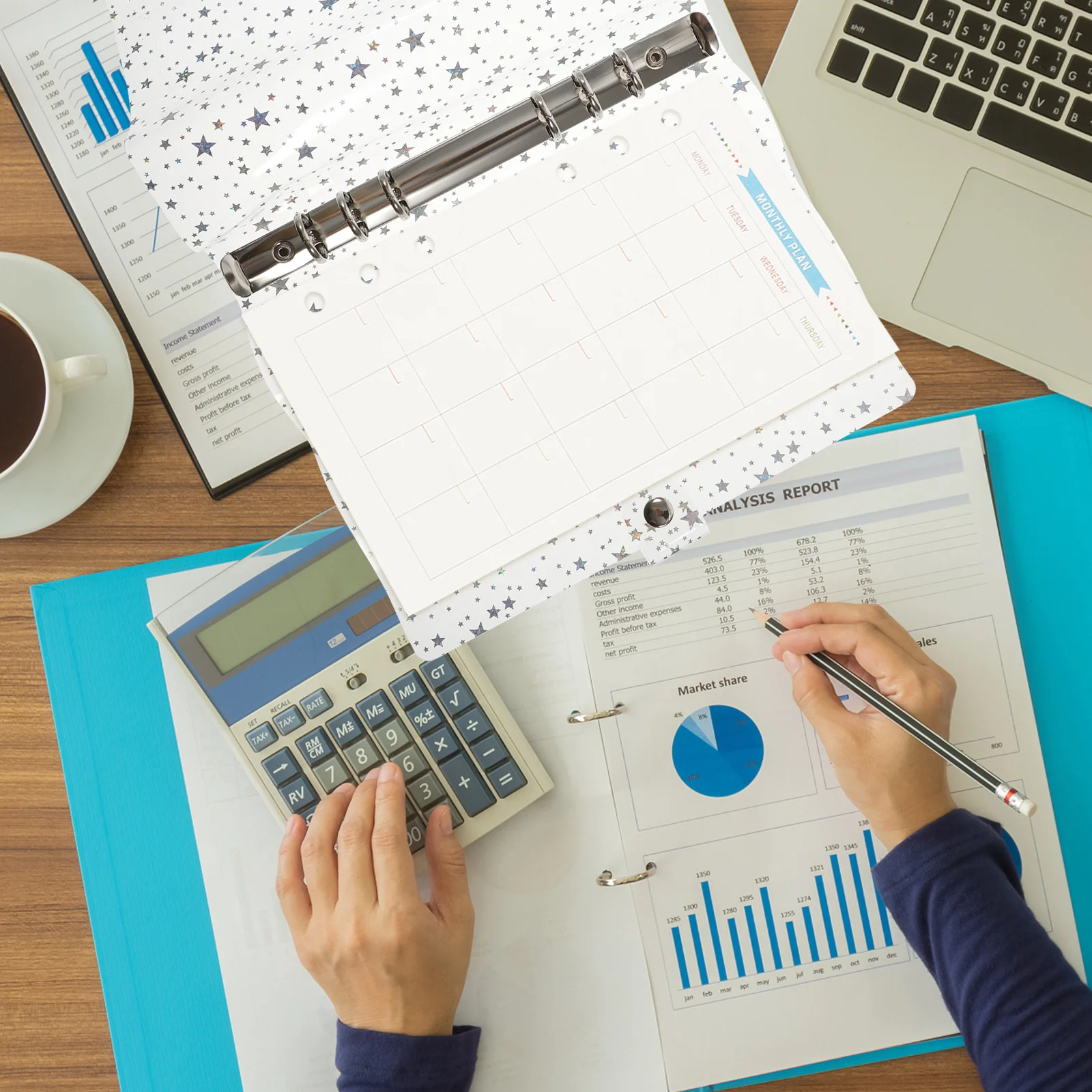 

1pcs Notebook Cover Glitter Decorative Binder Cover Lightweight Pvc Loose-Leaf Binder Shell For School Office Supplies Scrapbook