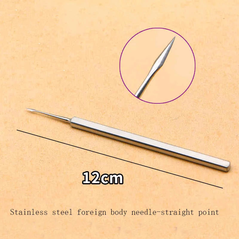 Ophthalmic foreign body needle spatula straight curved sharp eye with stainless steel willow-type iris knife micro-instrument