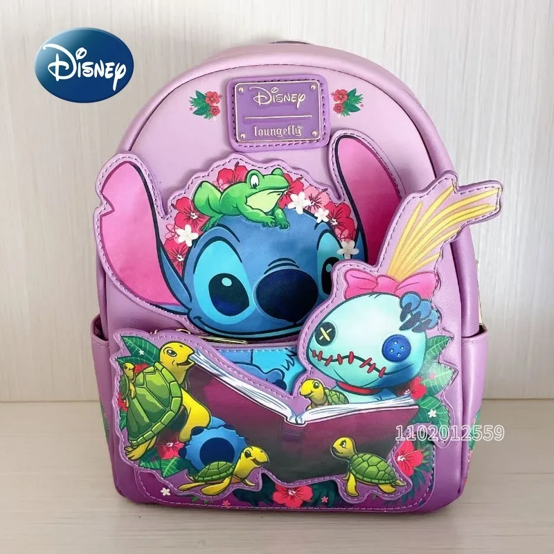 Disney Stitch New Loungefly Backpack Luxury Brand Original Fashion Mini Women's Backpack 3D Cartoon Cute Leisure Travel Backpack