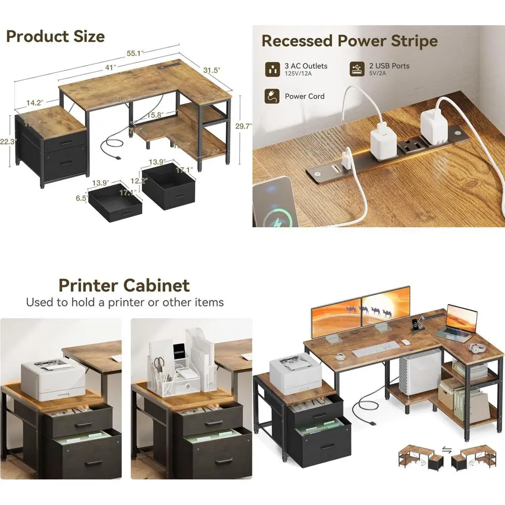 L Shaped Desk With …