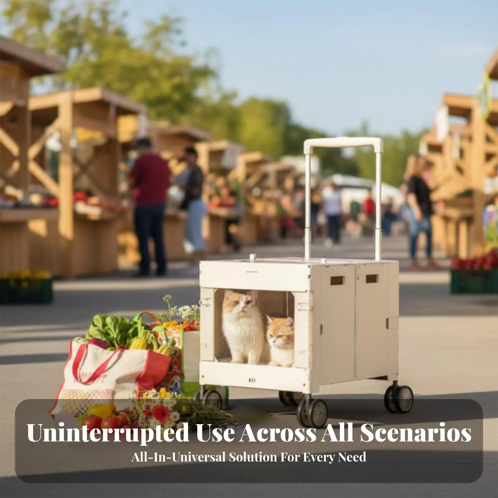 

Foldable Box Trolley Telescoping Handle Foldable Wamobile Usen with Table Lid Lightweight Shock Absorption for Camping