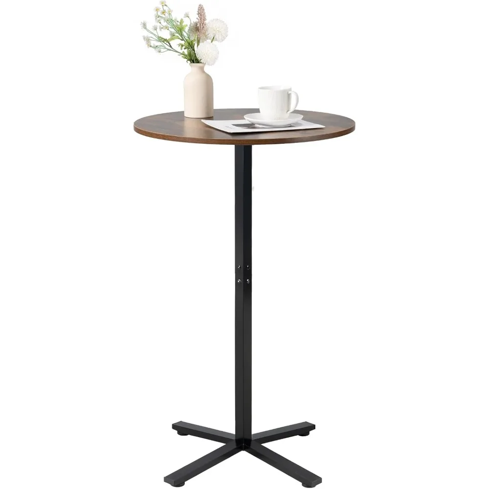 

Dining Pub Table,Round Bistro Bar Table,23.8 Inch Top,41 Inch Height,Cross Base Suitable for Small Space for Bar and Café,