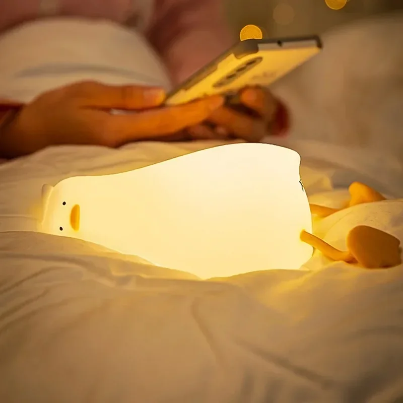 Cartoons Desk Lamp Reading Light Led Children\'s Bedrooms Birthday Gifts Books Silicone Duck Lamps Room Tabletop Lighting Indoor