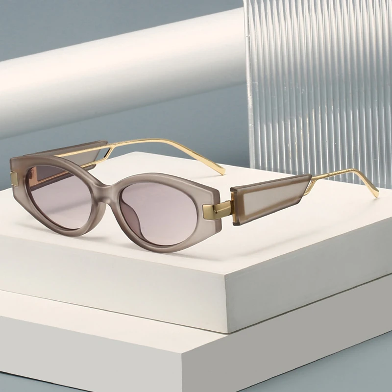 JNPCXI جديد Ins شعبية موضة عين القط النظارات الشمسية النساء ظلال UV400 الرجعية الرجال البيضاوي عدسة فاسق نظارات شمسية