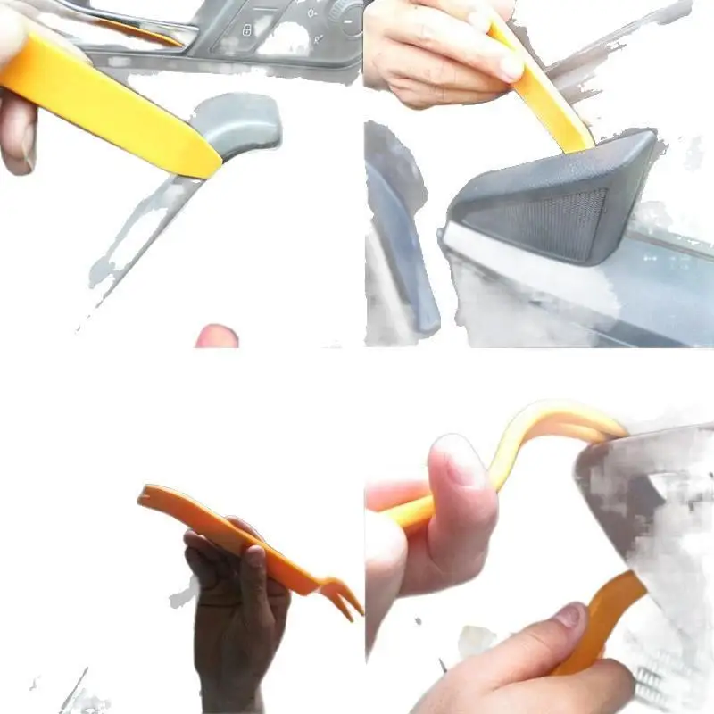 4Pcs Non-Slip Car Trim Removal Tool Kit Nail Puller Pry Set for Auto Door Panel Radio Audio Repair Work