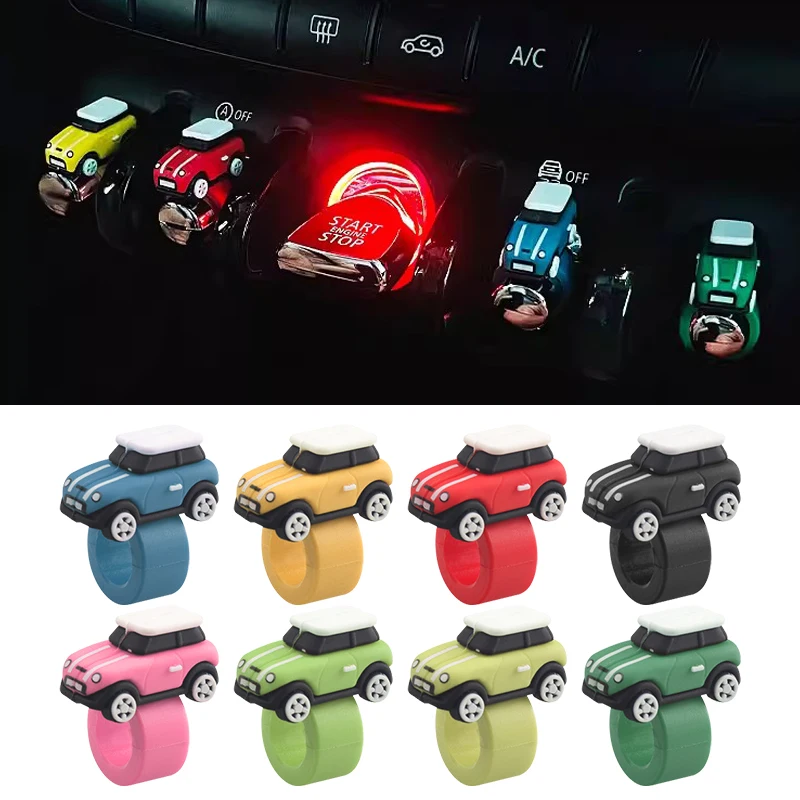 1Pc Car Model Button Cover Ornaments Start Stop Button Stickers For Mini Cooper R53 R55 R56 R60 R61 Instrument Panel Decoration