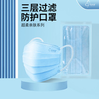 Disposable face Mask Earloop Mouth Masks 3 Layers Protective Anti-Dust Mouth Mask Big size Blue white 50Piece