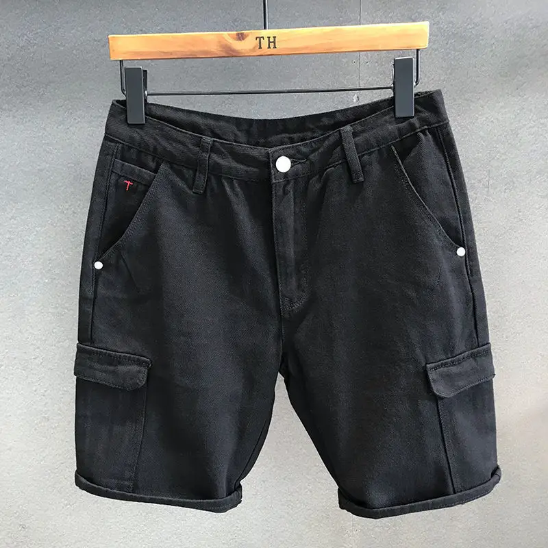 New 2024 Men\'s Casual Denim Slim Jeans Summer Cowboy White Shorts Men\'s Luxury Designer Men\'s Jeans Streetwear Short Pants