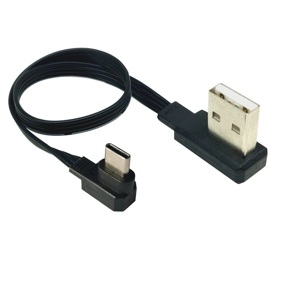 USB-C Typ C Männlich Links Rechts UP Down Abgewinkelt 90 ° zu USB 2,0 Männlichen Daten Kabel USB Typ-c Flache Kabel 0,1 m/0,2 m