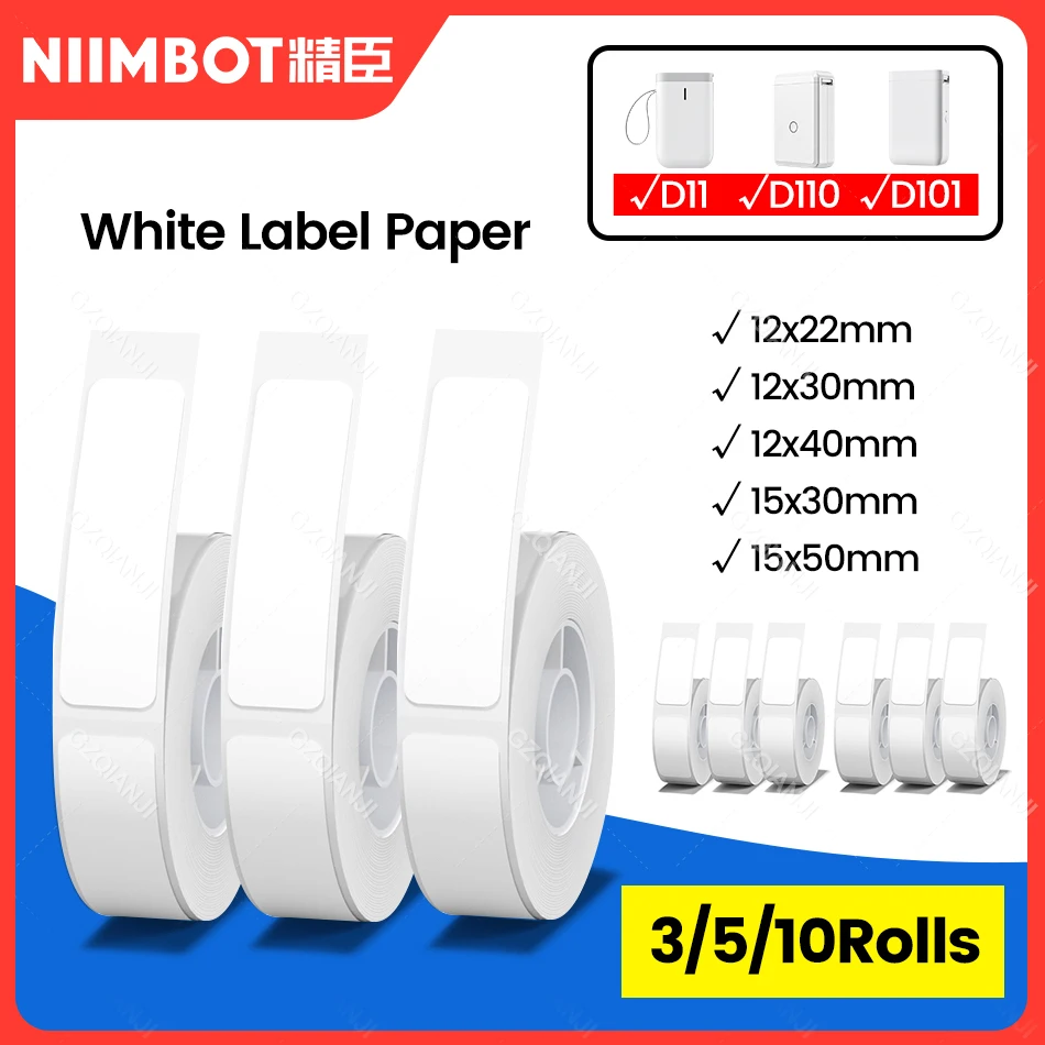 

NiiMbot D101 D11 D110 Thermal Labels Paper Roll Sticker Price Waterproof Papers Printing Commodity for Niimbot Printer Color Set