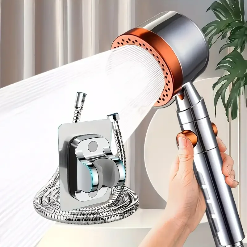 Five Modes of Handheld Showerhead High-Pressure Water-Saving Filter Showerhead One-Button Water-Stop Bathroom Accessories