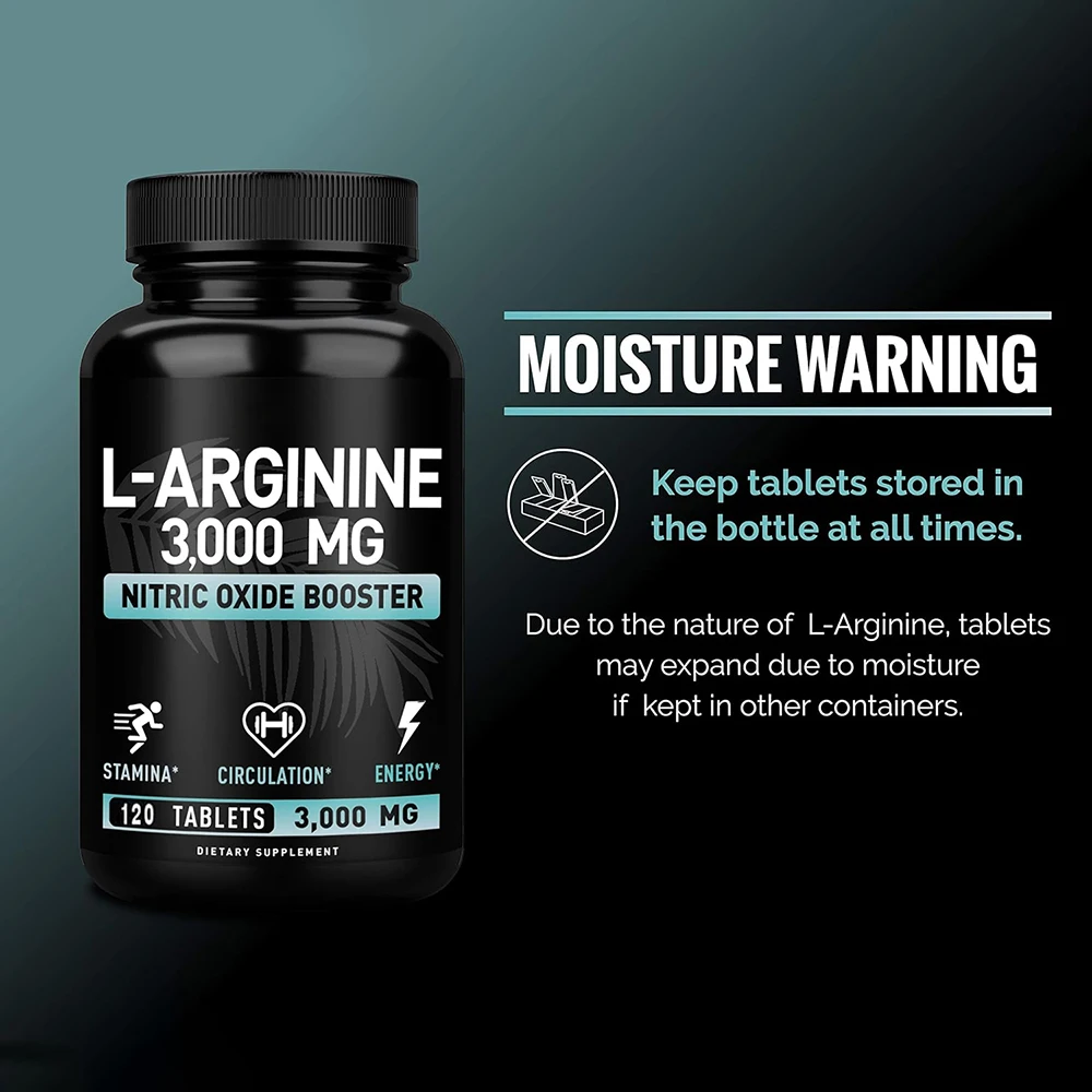 كبسولات L Arginine 3000mg مكمل أكسيد النيتريك L-Arginine لدعم نمو العضلات والطاقة - معزز أكسيد النيتريك #4