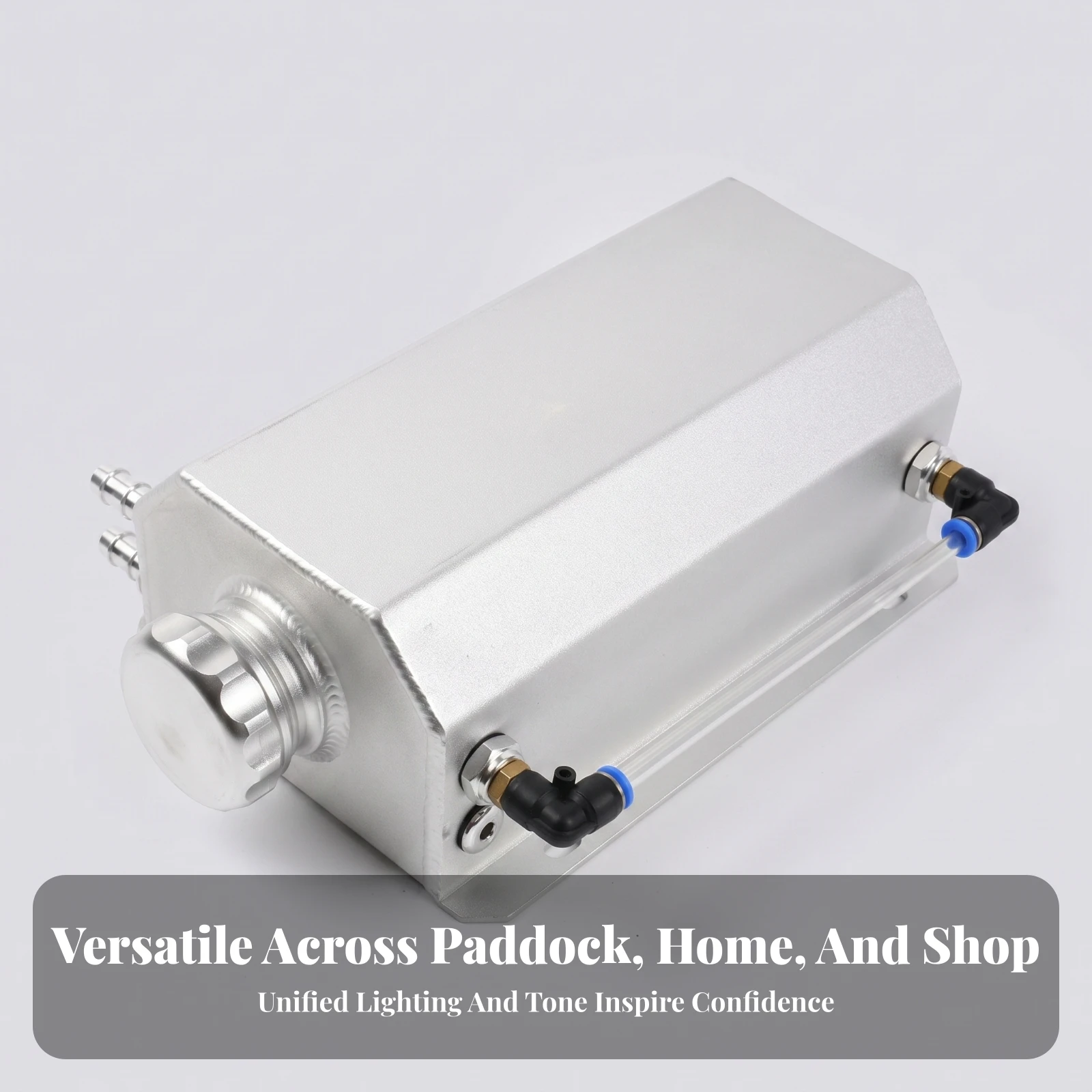 Reservoir Tank with Sight Tube Universal Aluminum Reservoir Tank Catch Can Welded High Temperature Resistant for Car Builders