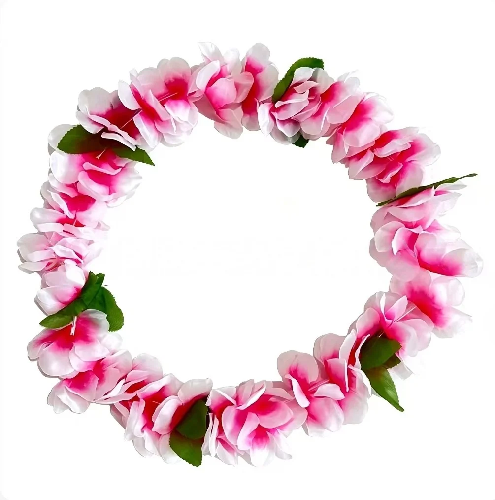 1/3/5pcs Flower Wreath Hawaii Garland Set Artificial Floral Neck Head Wrist Decor for Tropical Party Luau Birthday view 6