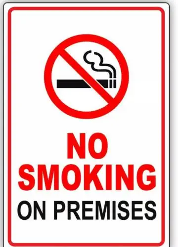 Metal Sign Plate Warning No Smoking Prohibited Caution Novelty Wall Decal Gate