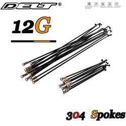 DELT 5 Pcs 304 Stainless Steel,E-Bike Bicycle Spokes, 12G (2.55mm)108~225MM Nipples End Caps Tip Parts Parts