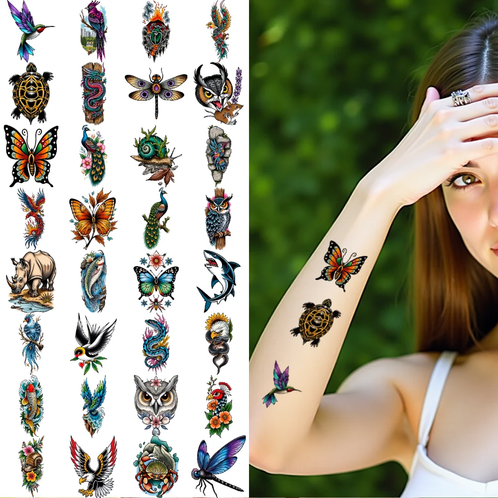 

63pcs Temporary Tattoo Decorative Stickers Waterproof Long-lasting Body Stickers Dinosaur Stickers New School Traditional For