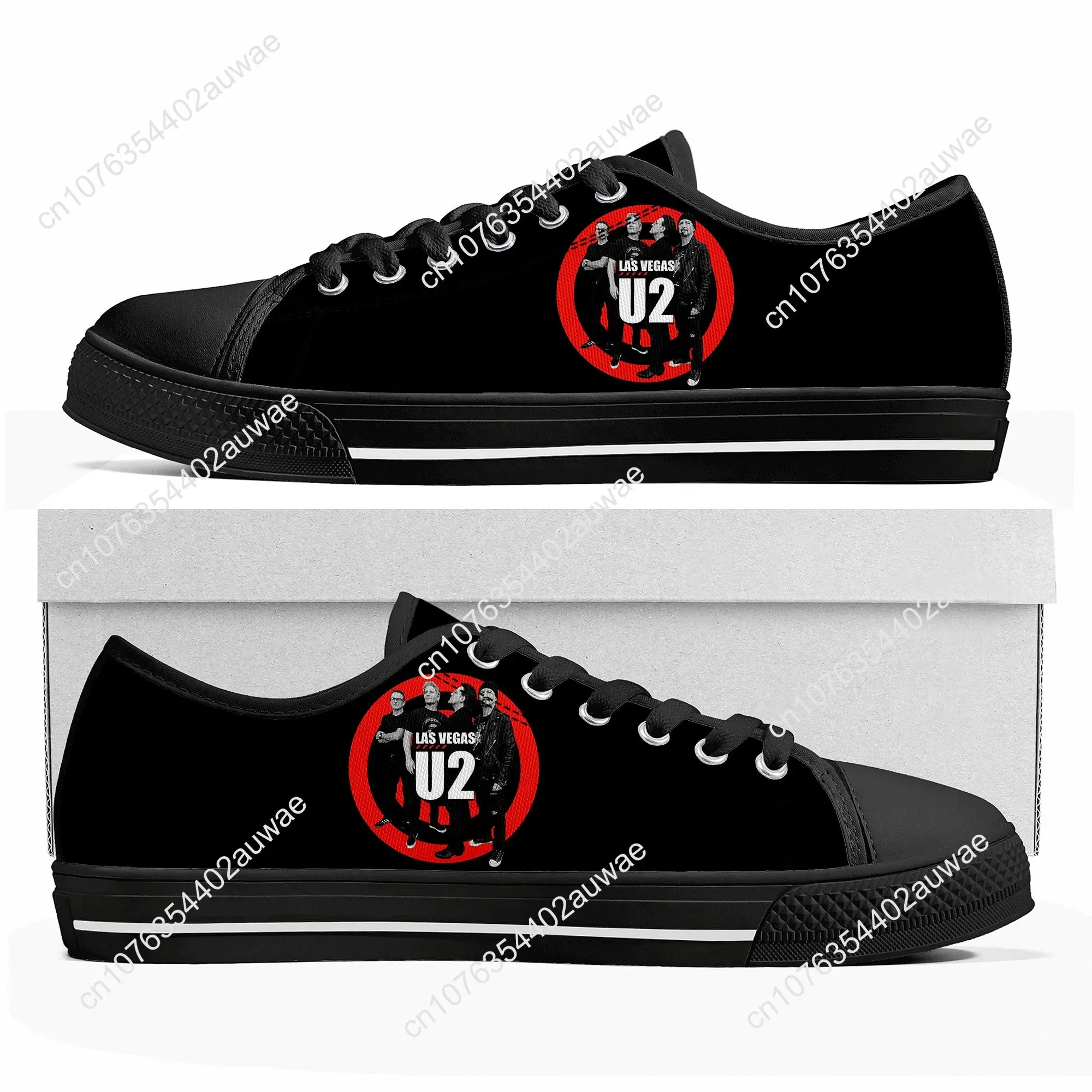 U2 Rock Band Fashion punk Low Top High Quality Sneakers Mens Women Teenager Canvas Sneaker Casual Couple Shoes Custom Shoes