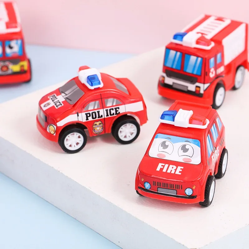 3 Pcs Children Simulation Fire Truck Toys Creative Mini Pull Back Car Fire Truck Desktop Ornaments Model Kids Boys Birthday Gift