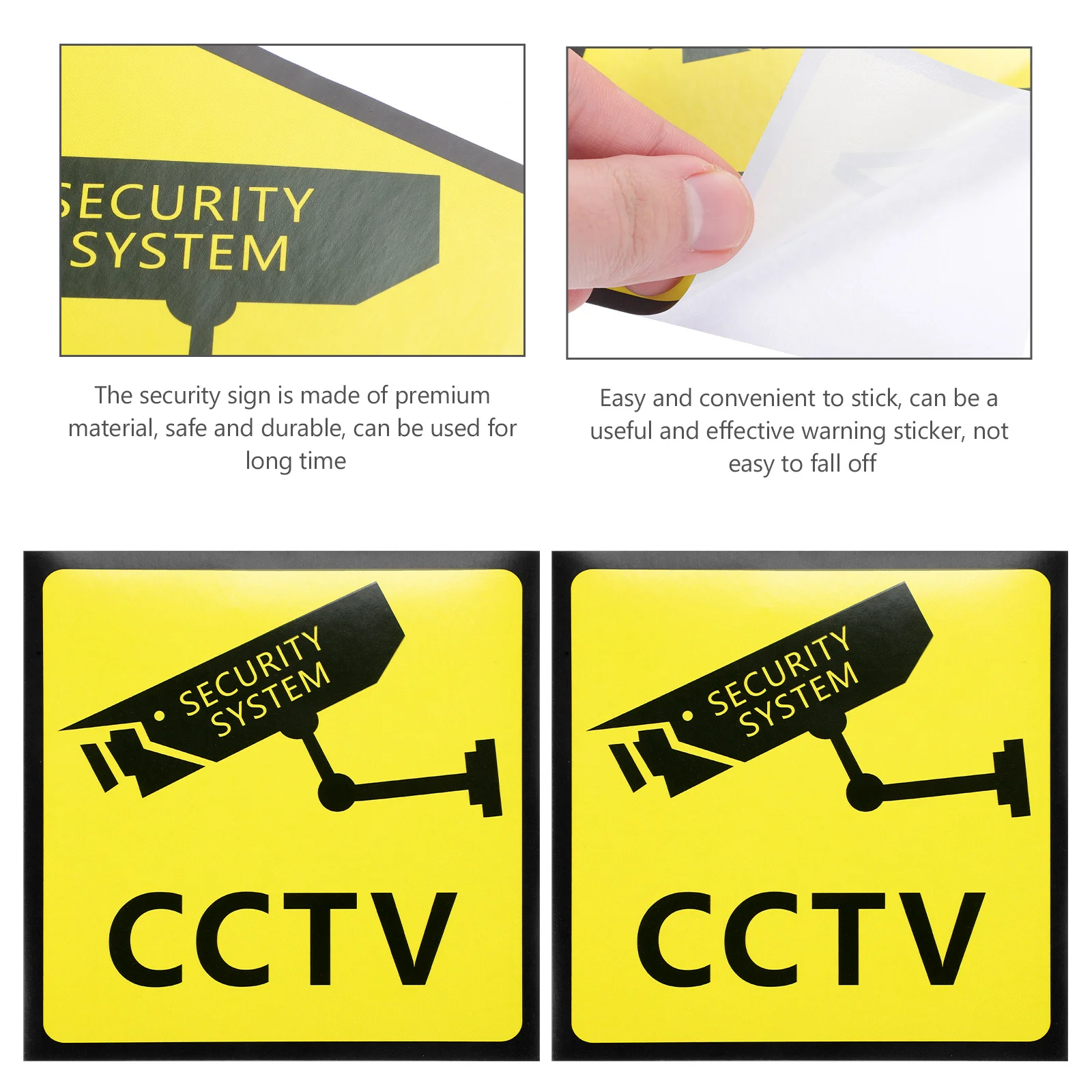 5Pcs Security Stickers Durable Easy to Apply for Home and Business Surveillance with Strong Adhesion Smile Your on Camera