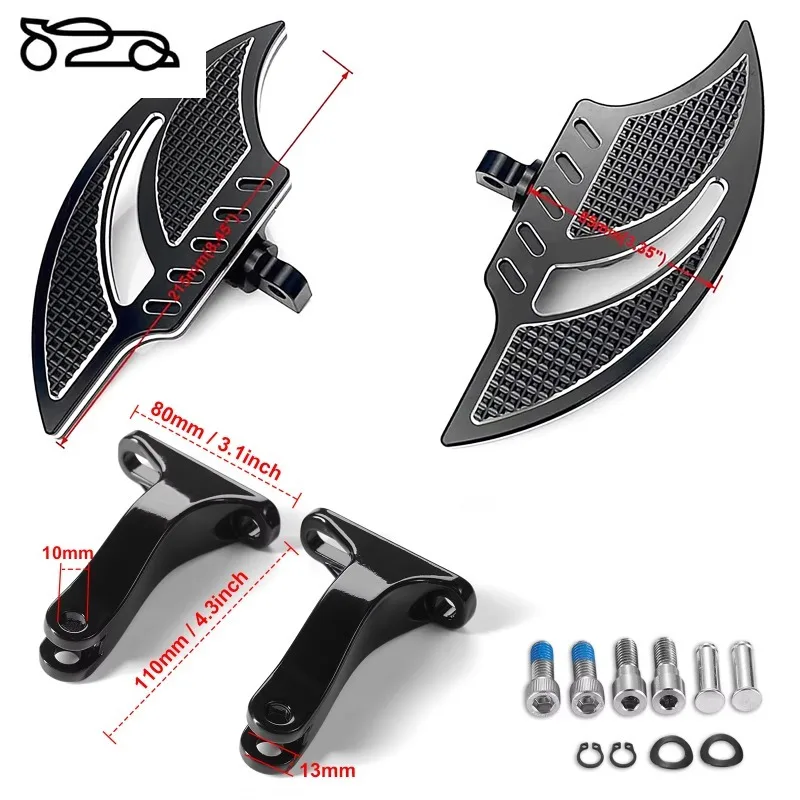 Floor Pedals, Passenger Foot Pedals, Heel Shifter 1980-2023 For Touring Road King Road Street Glide