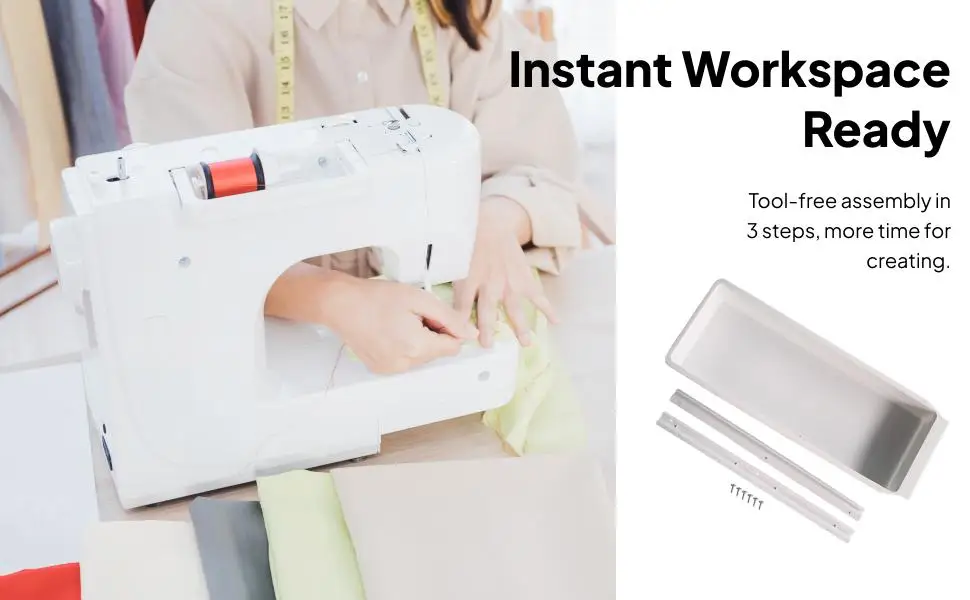 Under Desk Drawer Storage Box Universal Fit Sliding Organizer for Industrial Sewing Machine Workstation Sewing Room Supplies