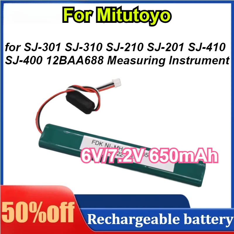 

For Mitutoyo 6V/7.2V 650mAh Compatible with SJ-301 SJ-310 SJ-210 SJ-201 SJ-410 SJ-400 12BAA688 Measuring Instrument