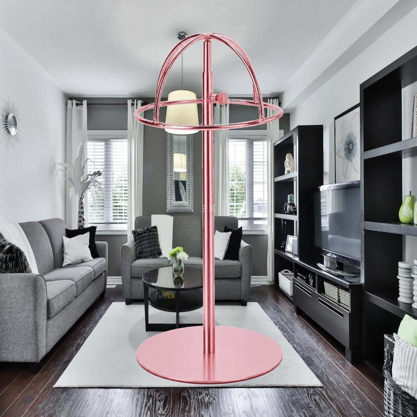 Retail Hat Display Rack with Domed Support Frame Stainless Steel Tabletop Stand for Hat Storage