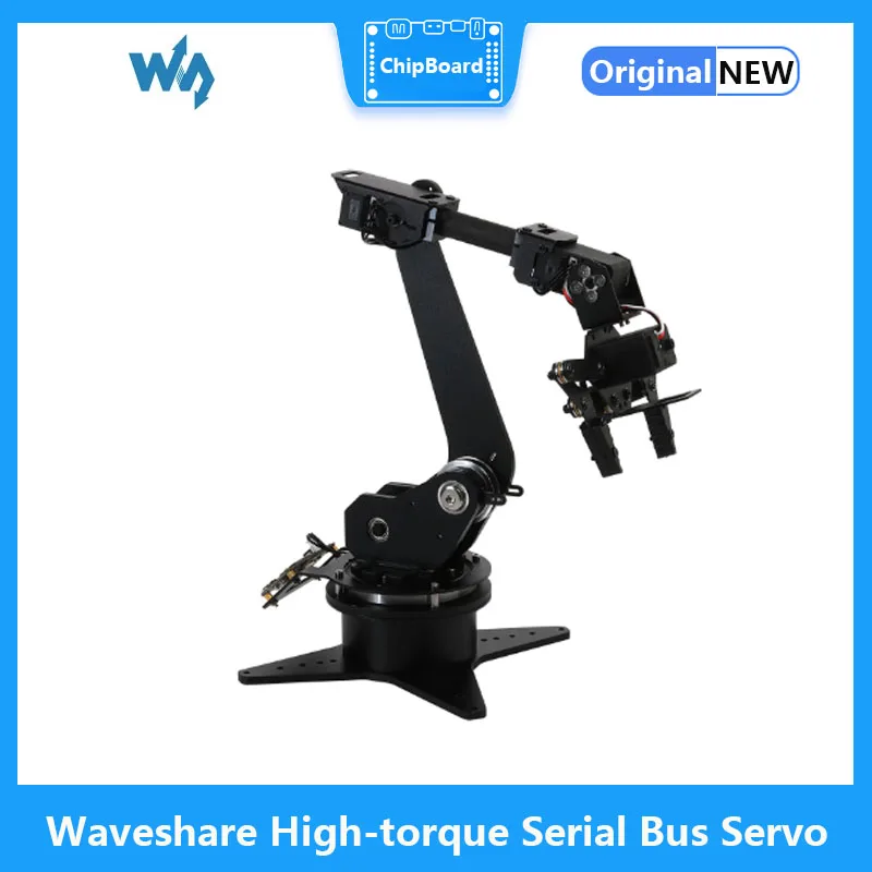 

Waveshare High-torque Serial Bus Servo, Desktop Robotic Arm Kit, Based On ESP32, 5-DOF, Supports Wireless Control