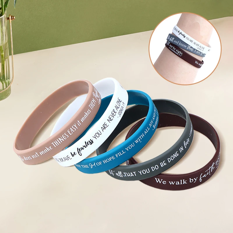 36 قطعة من الأساور الدينية المصنوعة من السيليكون وأساور مطاطية للكتاب المقدس الملونة الملهمة من السيليكون المسيحي #2